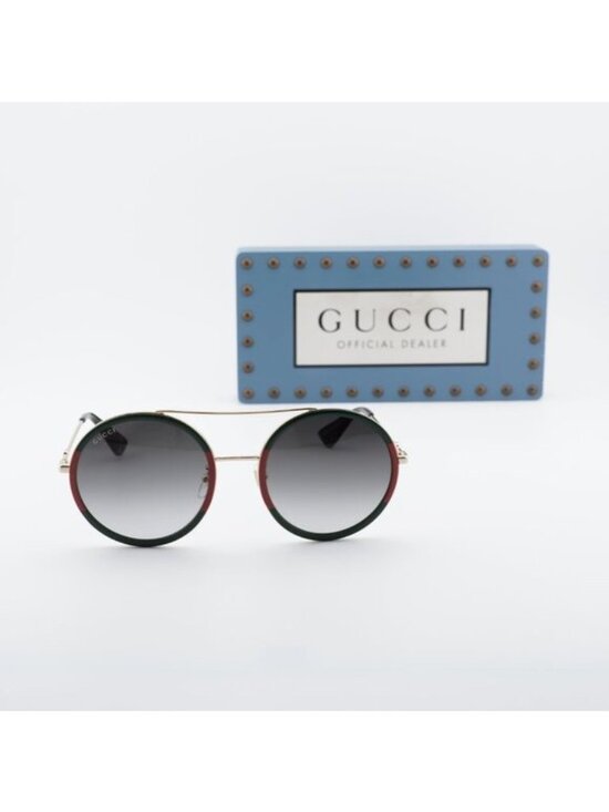 Gucci GG0061S 003 Round Sunglasses - Gold/Green/Red main image 6
